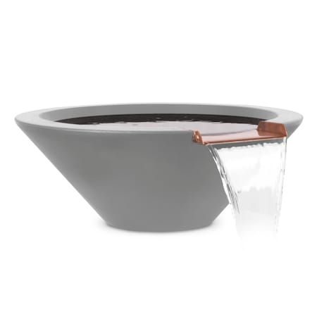 The Outdoor Plus 48 Round Cazo Water Bowl - GFRC Concrete - Natural Gray - OPT-48RWO-NGY